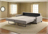 Luonto Nico Fabric Sleeper Sofa in All Sizes With Walnut or Chrome Leg Finish-SOFABED