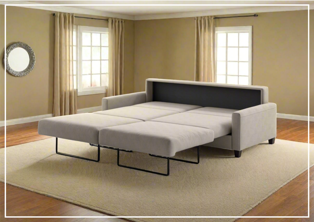 Luonto Nico Fabric Sleeper Sofa in All Sizes With Walnut or Chrome Leg Finish-SOFABED