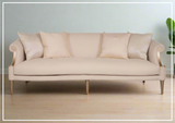 Klaussner Clarkson 3-Seater Beige Fabric Sofa with Rolled Arms