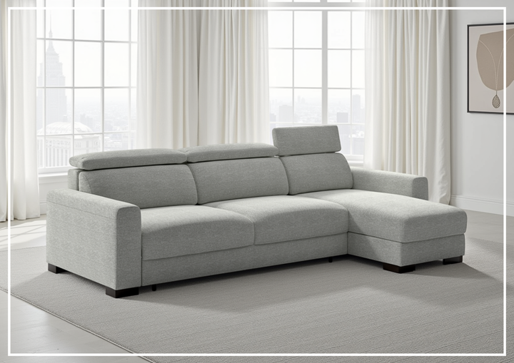 Luonto Elliot Queen Fabric Sectional Sofa Sleeper With Reversible Chaise