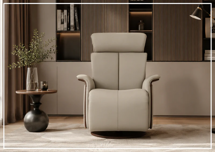 Fjords Jewel Leather Recliner Chair with Swivel & Gliding Motion-Sofabed