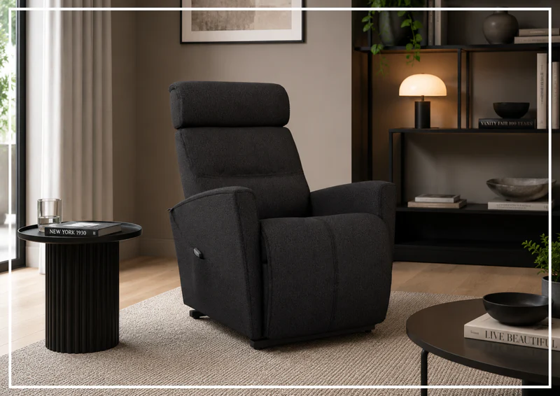 Fjords Milan Leather Power Lift Recliner Chair with Motorized Headrest-Sofabed