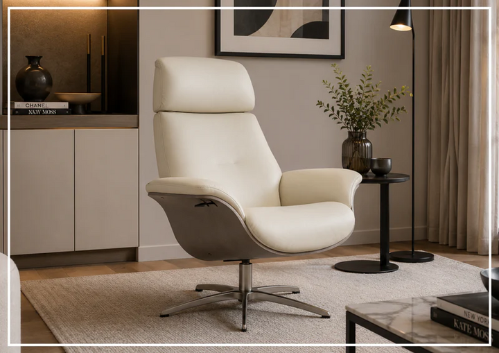 Fjords Falcon Manual Recliner Chair with Swivel Base & Footstool-Sofabed