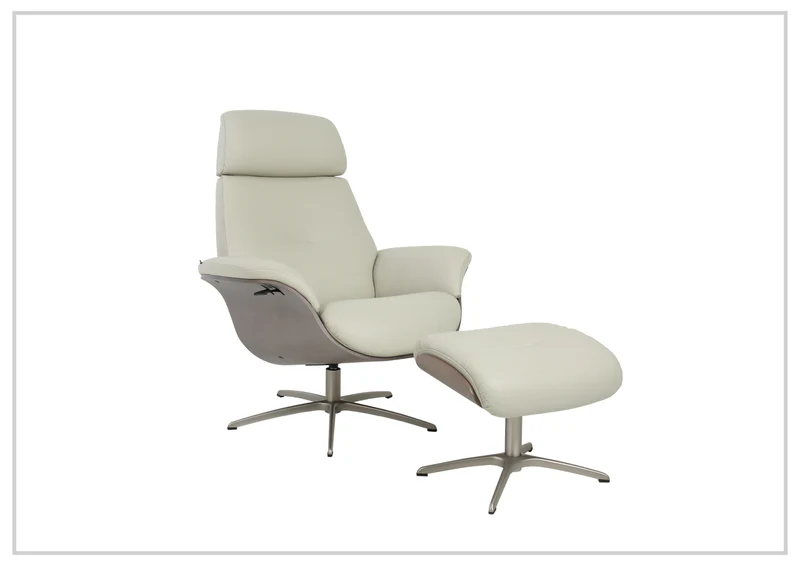 Fjords Falcon Manual Recliner Chair with Swivel Base & Footstool-Sofabed