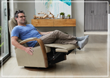 Fjords Helsinki Swing Relaxer Swivel Glider Recliner Chair in Leather