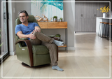 Fjords Helsinki Swing Relaxer Swivel Glider Recliner Chair in Leather