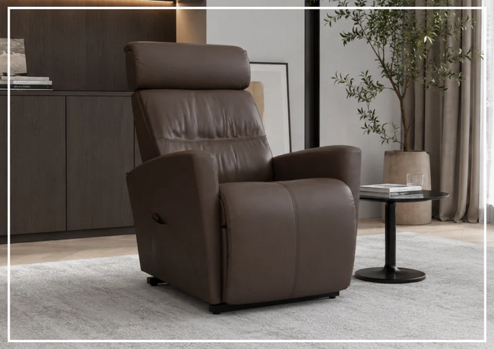 Fjords Milan Leather Power Lift Recliner Chair with Motorized Headrest-Sofabed