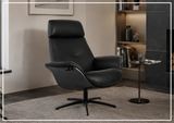 Fjords Falcon Manual Recliner Chair with Swivel Base & Footstool-Sofabed
