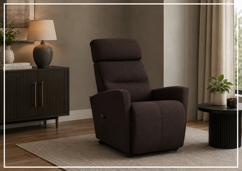 Fjords Milan Leather Power Lift Recliner Chair with Motorized Headrest-Sofabed