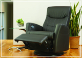 Fjords Oslo Leather Manual Recliner Glider Chair with Swivel Base-Sofabed