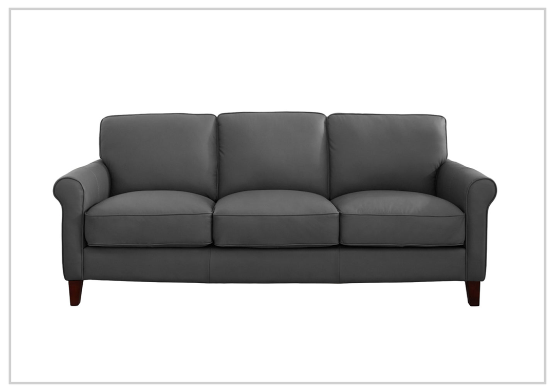 Hydeline Laguna Taupe Brown Leather 3-Seater Sofa with Rolled Arms