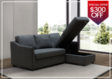 Gio Italia Merax L-Shaped Full XL Sectional Sleeper Sofa w/ Storage Chaise