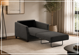Luonto Monika Fabric Sleeper Sofa With Wood or Chrome Legs