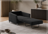 Luonto Monika Fabric Sleeper Sofa With Wood or Chrome Legs