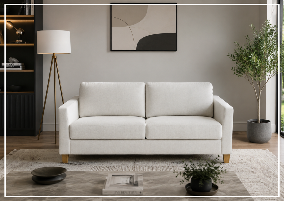 Luonto Monika Fabric Sleeper Sofa With Wood or Chrome Legs