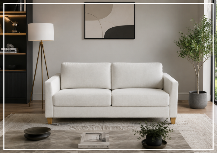 Luonto Monika Fabric Sleeper Sofa With Wood or Chrome Legs