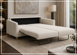 Luonto Monika Fabric Sleeper Sofa With Wood or Chrome Legs
