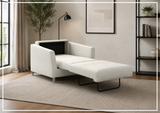 Luonto Monika Fabric Sleeper Sofa With Wood or Chrome Legs