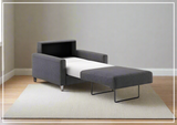 Luonto Nico Fabric Sleeper Sofa in All Sizes With Walnut or Chrome Leg Finish-SOFABED