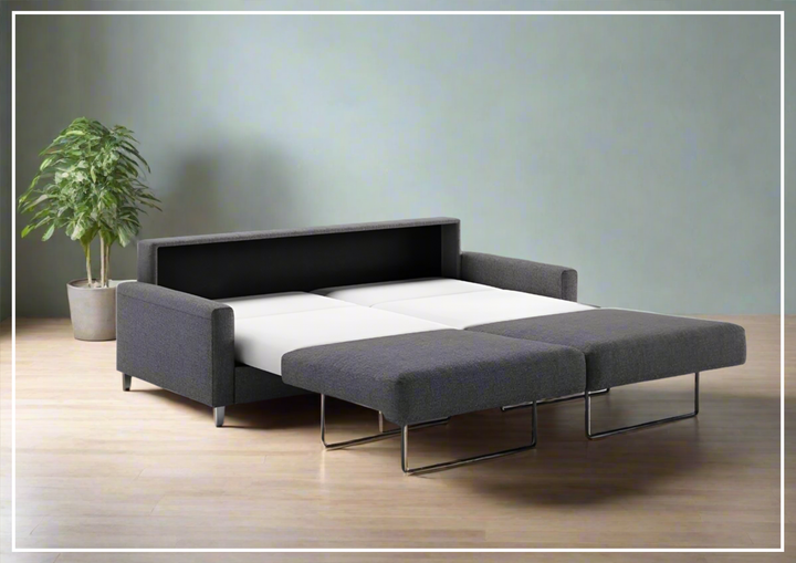 Luonto Nico Fabric Sleeper Sofa in All Sizes With Walnut or Chrome Leg Finish-SOFABED