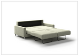 Luonto Nico Fabric Queen Sleeper Sofa With Nest Function and Walnut or Chrome Leg Finish