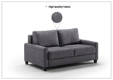 Luonto Nico Fabric Sleeper Sofa in All Sizes With Walnut or Chrome Leg Finish