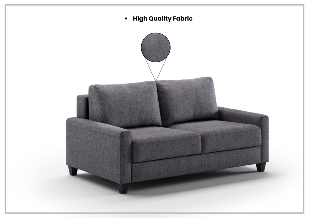 Luonto Nico Fabric Sleeper Sofa in All Sizes With Walnut or Chrome Leg Finish