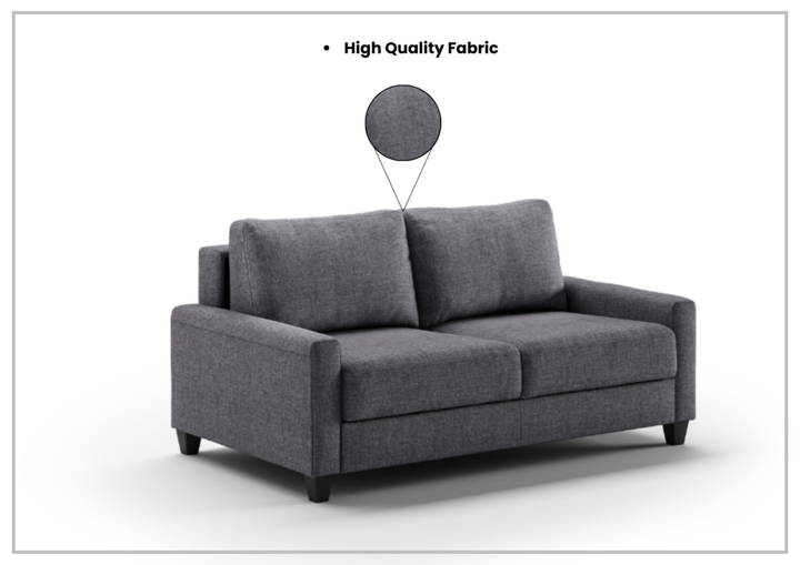 Luonto Nico Fabric Sleeper Sofa in All Sizes With Walnut or Chrome Leg Finish