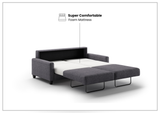 Luonto Nico Fabric Sleeper Sofa in All Sizes With Walnut or Chrome Leg Finish