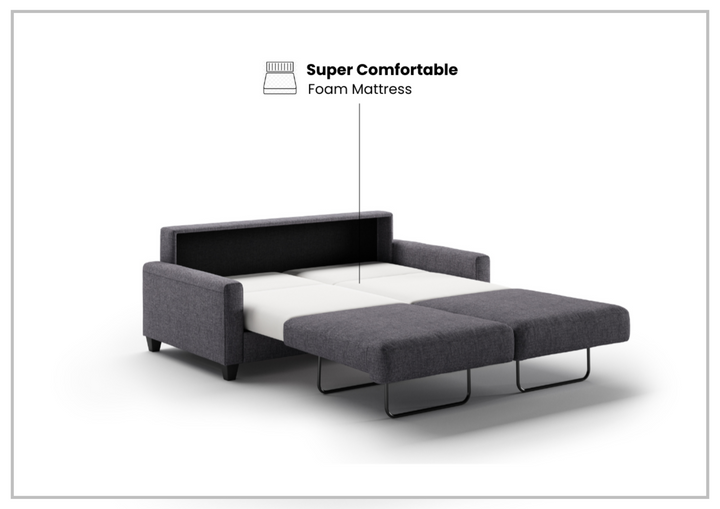 Luonto Nico Fabric Queen Sleeper Sofa With Nest Function and Walnut or Chrome Leg Finish