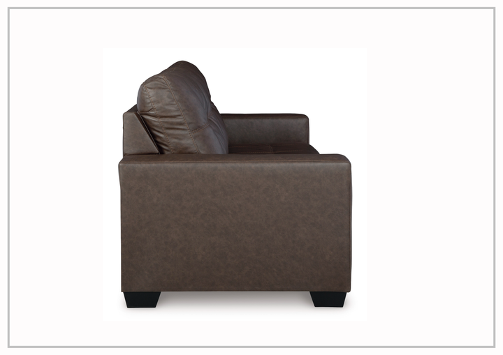 Gio Italia Bellagio Fabric Queen Faux Leather Sleeper Sofa