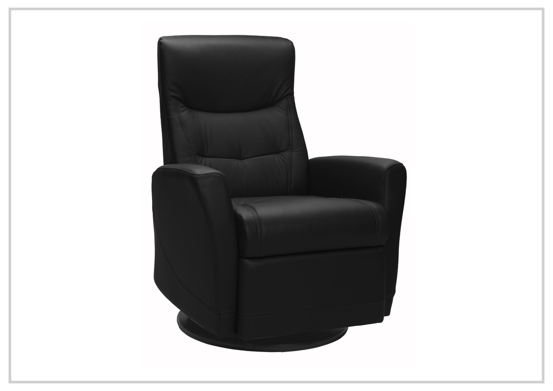 Fjords Oslo Leather Manual Recliner Glider Chair with Swivel Base-Sofabed