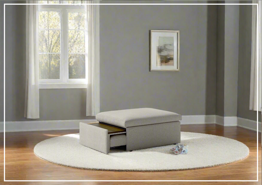 Luonto Otto Cot Size Sleeper Ottoman With Drawer Function-SOFABED