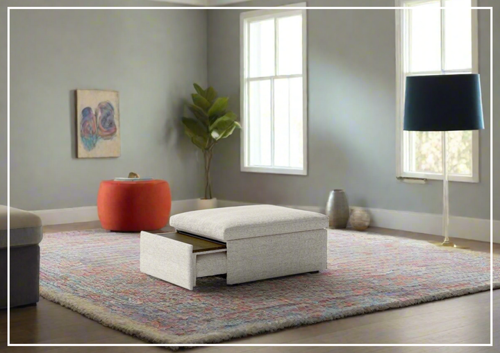 Luonto Otto Cot Size Sleeper Ottoman With Drawer Function-SOFABED