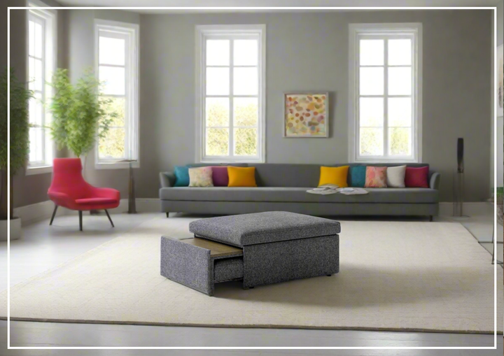 Luonto Otto Cot Size Sleeper Ottoman With Drawer Function-SOFABED