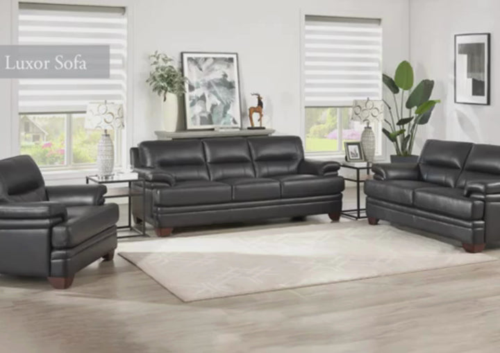 Hydeline Luxor Premium Leather Chair with Cushion Arms