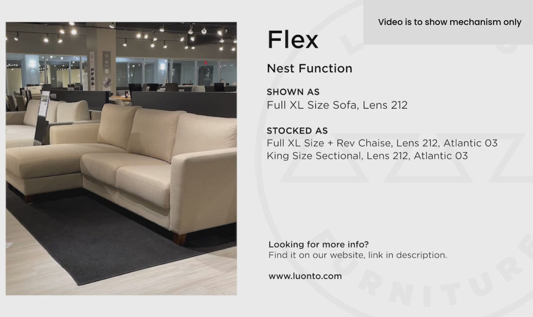 Luonto Harper L-Shaped Full XL Fabric Sectional Sleeper Sofa-SofaBed
