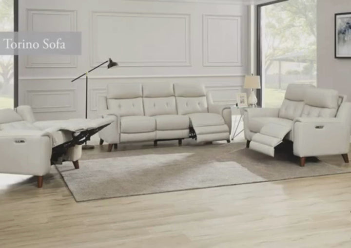 Hydeline Torino Top Grain Leather 3-Seater Reclining Sofa with Power Headrest