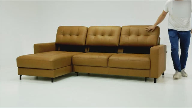 Luonto Noah Fabric 3- Seater Sectional Sofa Sleeper With Reversible Chaise-SOFABED