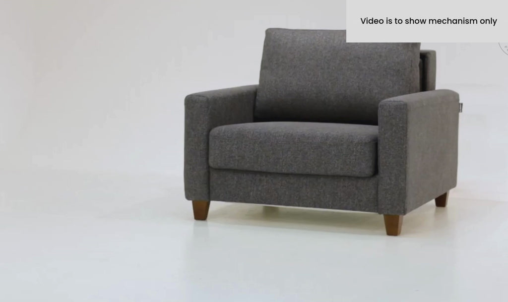 Luonto Nico Fabric Sleeper Chair Sofa With Nest Mechanism and Walnut or Chrome Leg option-SofaBed