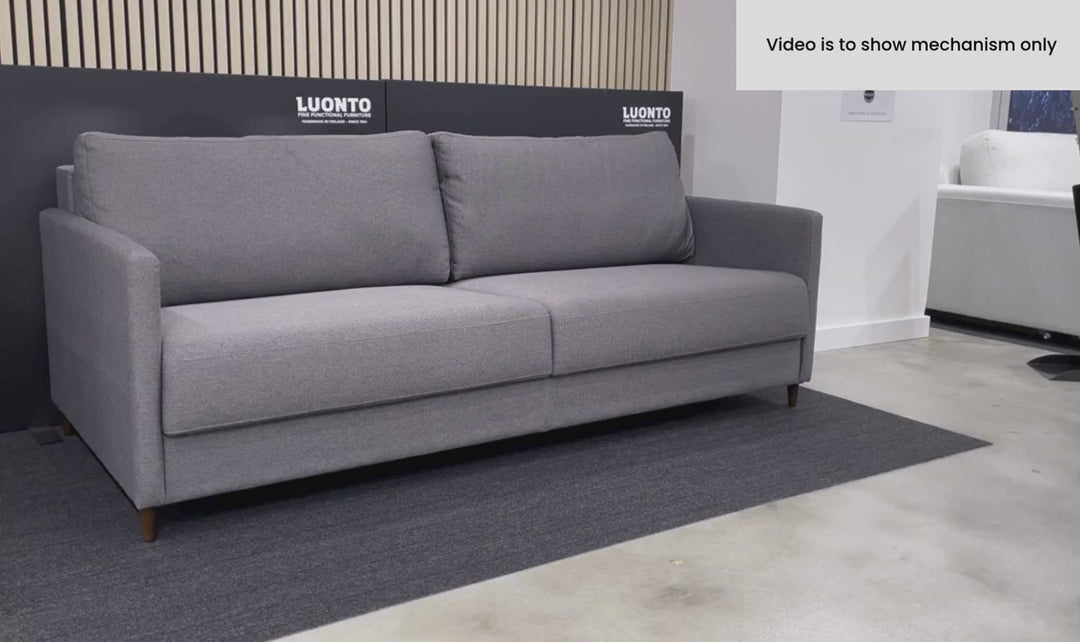 Luonto Elfin Fabric King Sleeper Sofa with Chrome or Wood Legs