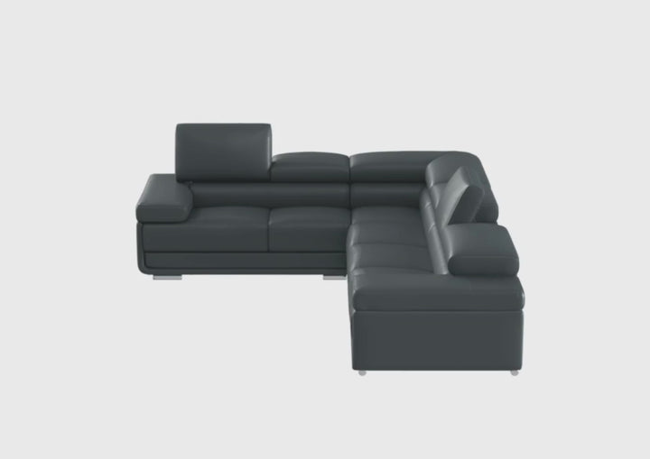 Gio Italia Baxton L-Shaped Leather Sectional Sofa