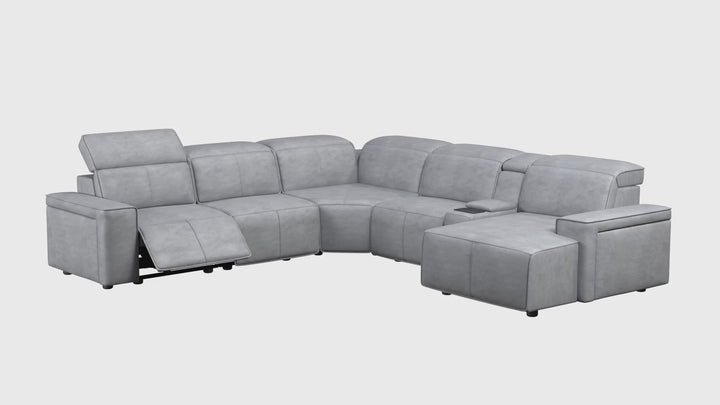 Klaussner Lorenzo 6 Pieces Power Recliner Sectional Sofa