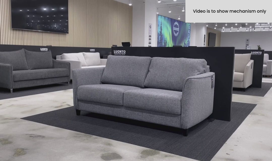 Luonto Aura Fabric Queen Sleeper Sofa with Wood or Chrome Legs-SofaBed