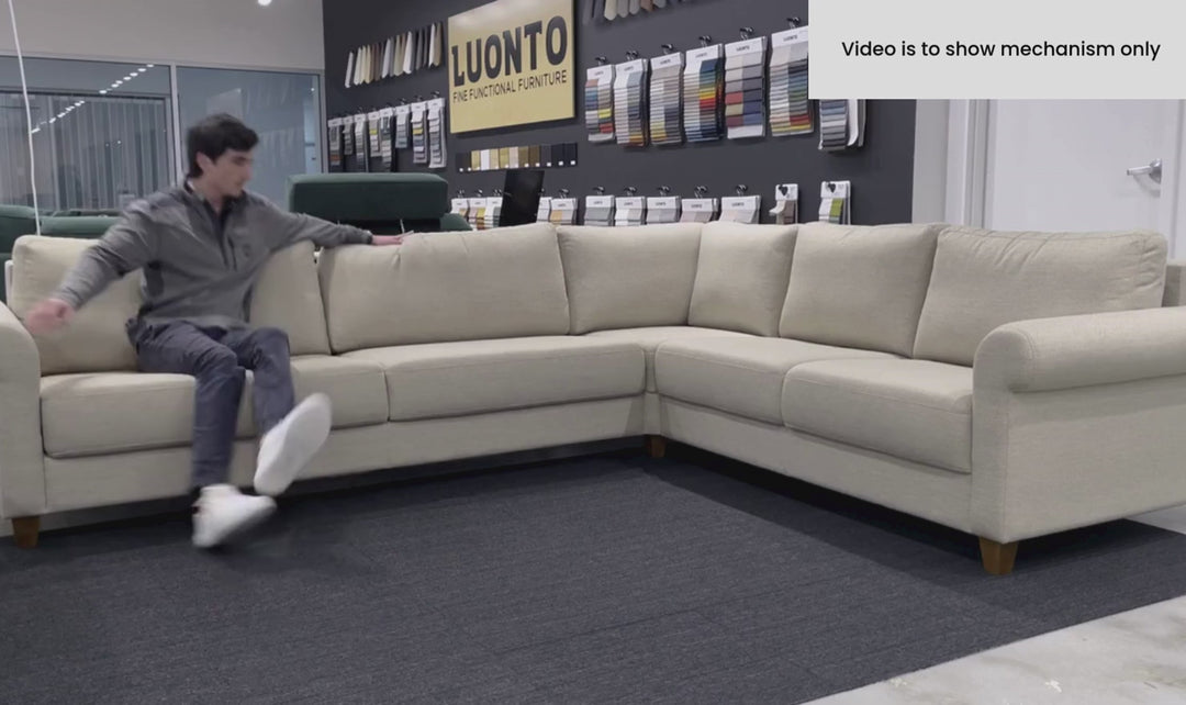Luonto Hugo Flex Fabric King Size Sectional Reversible Sleeper Sofa-SofaBed