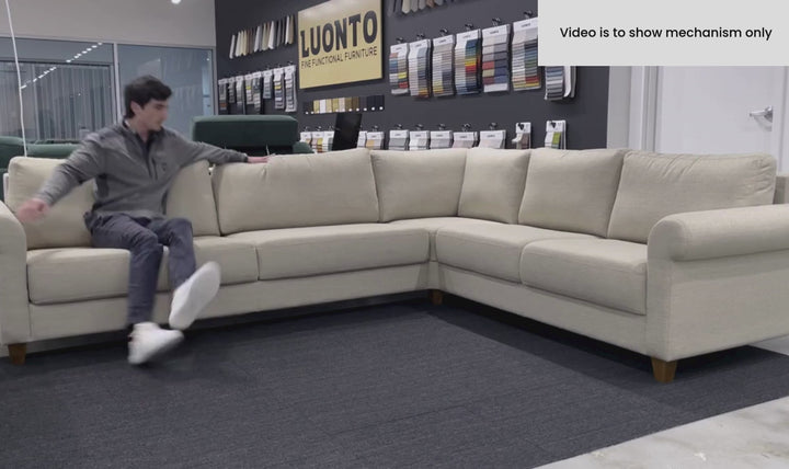 Luonto Hugo Flex Fabric King Size Sectional Reversible Sleeper Sofa-SofaBed