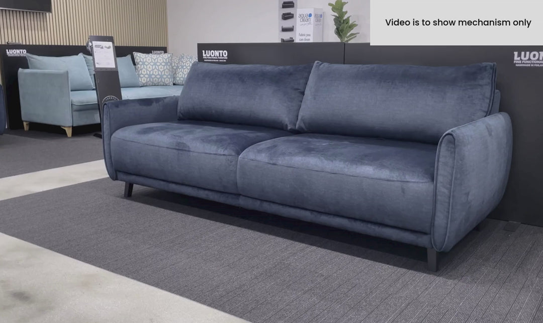 Luonto Dolphin Fabric Full XL Sofa Sleeper with High Black Legs-SofaBed
