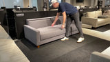 Luonto Nico Fabric Sleeper Sofa in All Sizes With Walnut or Chrome Leg Finish