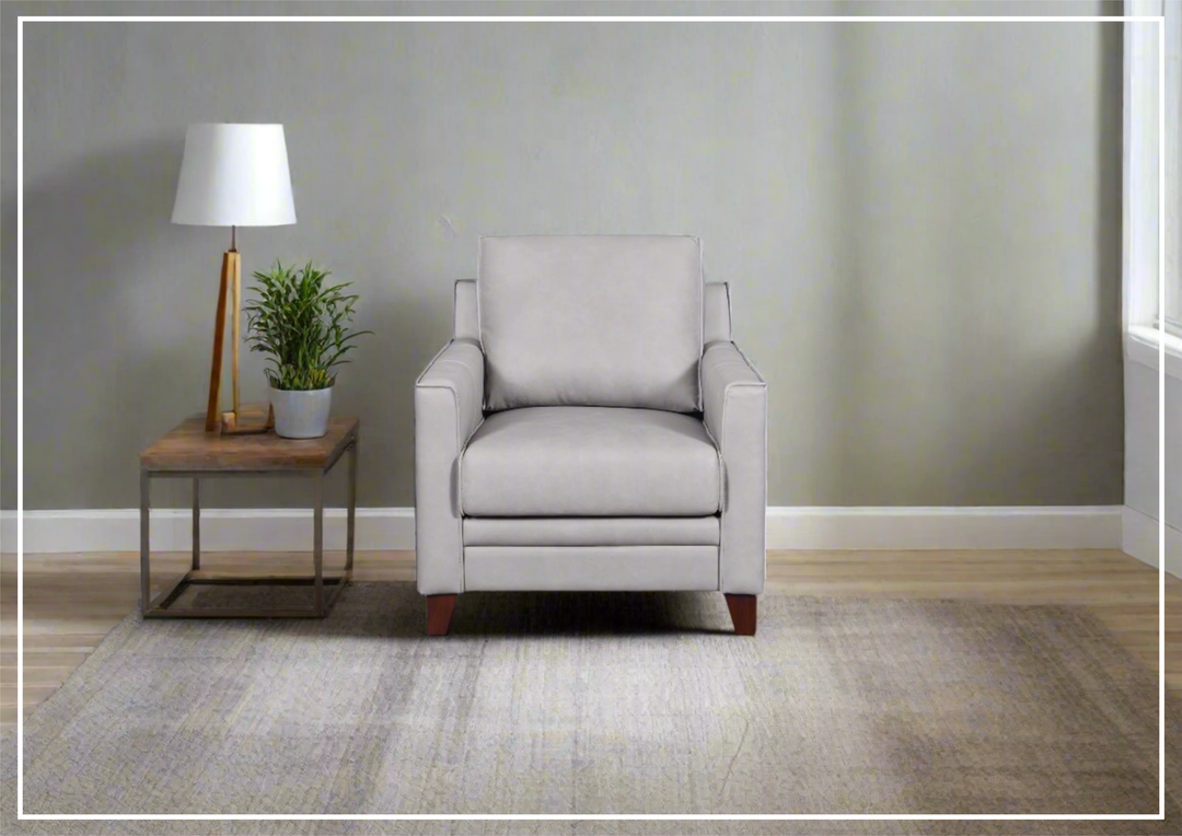 Gio Italia Home Samson Leather Chair In Gray-SOFABED