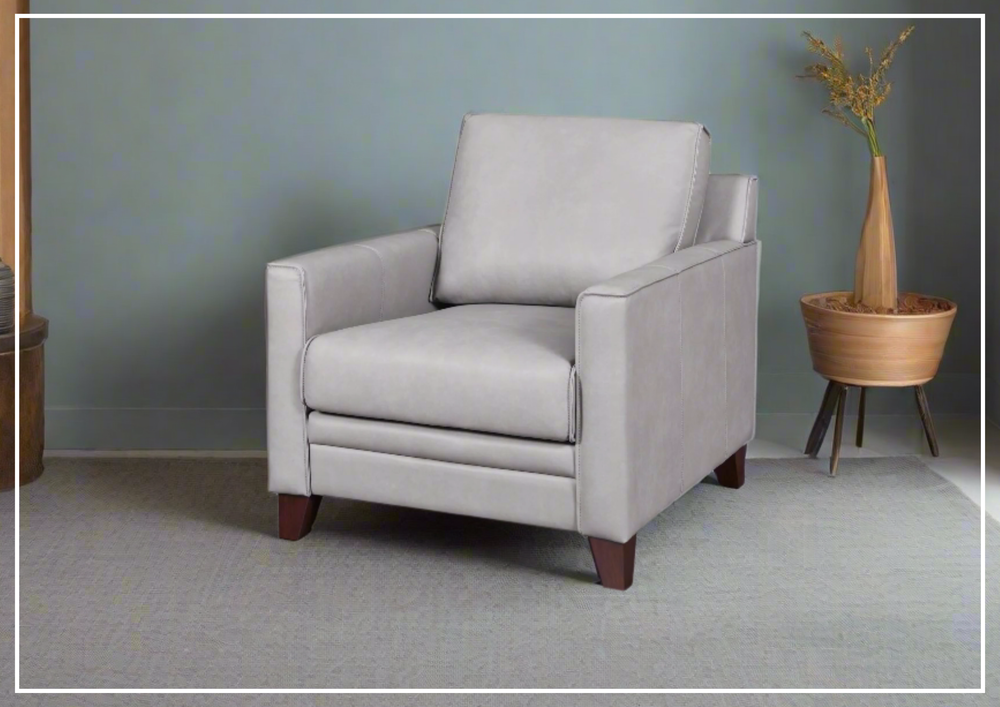 Gio Italia Home Samson Leather Chair In Gray-SOFABED